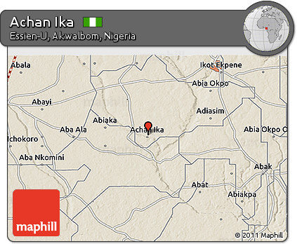 Shaded Relief 3D Map of Achan Ika