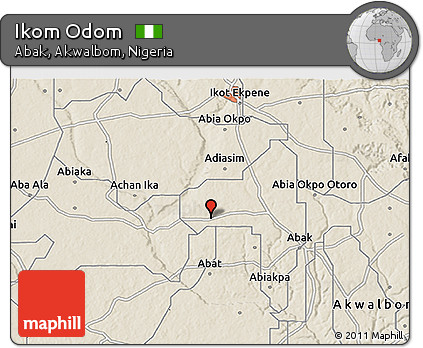 Shaded Relief 3D Map of Ikom Odom