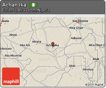 Shaded Relief 3D Map of Achan Ika