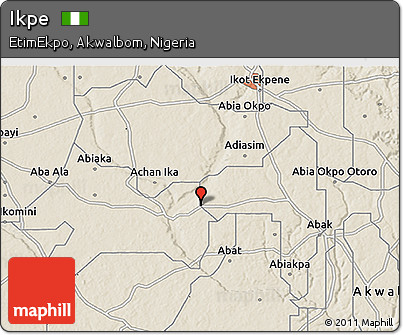 Shaded Relief 3D Map of Ikpe