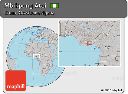 Gray Location Map of Mbikpong Atai