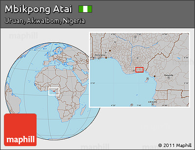 Gray Location Map of Mbikpong Atai
