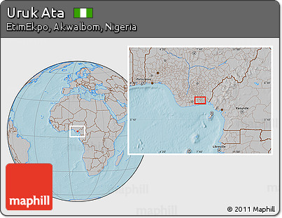 Gray Location Map of Uruk Ata, hill shading