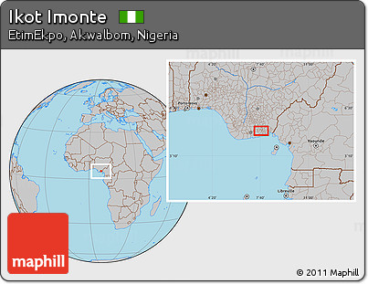 Gray Location Map of Ikot Imonte