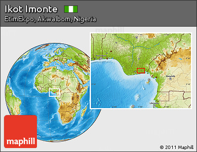 Physical Location Map of Ikot Imonte