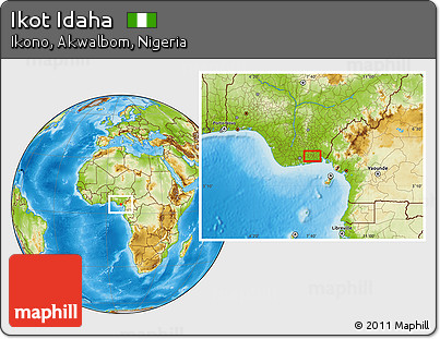 Physical Location Map of Ikot Idaha