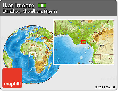Physical Location Map of Ikot Imonte