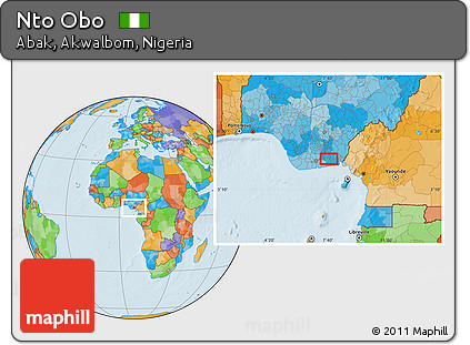 Political Location Map of Nto Obo