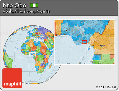 Political Location Map of Nto Obo