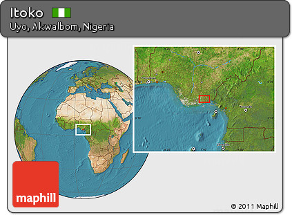Satellite Location Map of Itoko