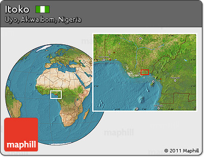 Satellite Location Map of Itoko