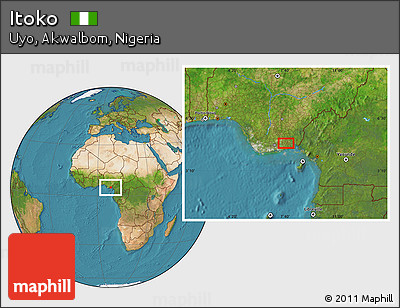 Satellite Location Map of Itoko