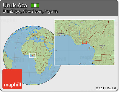 Savanna Style Location Map of Uruk Ata