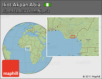 Savanna Style Location Map of Ikot Akpan Abia