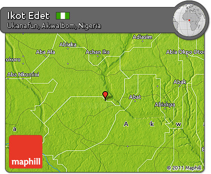 Physical Map of Ikot Edet