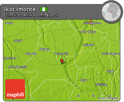 Physical Map of Ikot Imonte