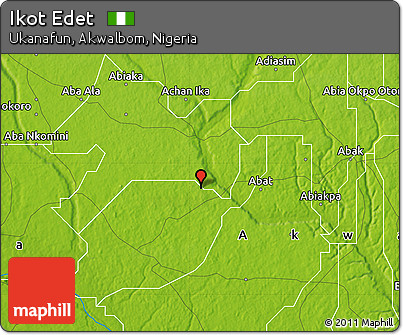 Physical Map of Ikot Edet