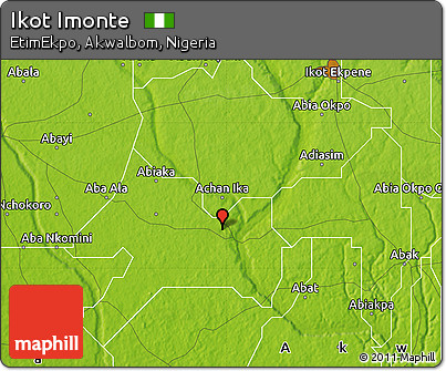Physical Map of Ikot Imonte