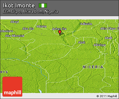 Physical Panoramic Map of Ikot Imonte