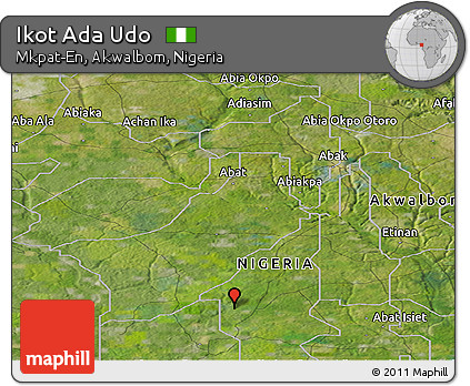 Satellite Panoramic Map of Ikot Ada Udo