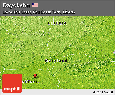 Physical Panoramic Map of Dayokehn