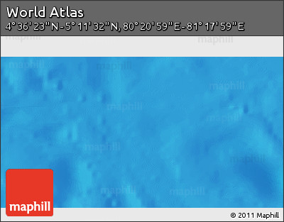 Physical 3D Map of the Area around 4° 53' 57" N, 80° 49' 29" E