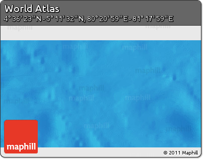 Physical 3D Map of the Area around 4° 53' 57" N, 80° 49' 29" E