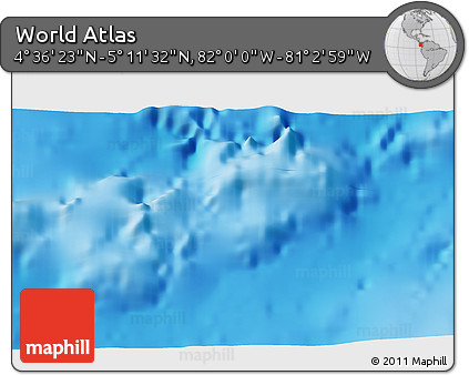 Physical 3D Map of the Area around 4° 53' 57" N, 81° 31' 30" W
