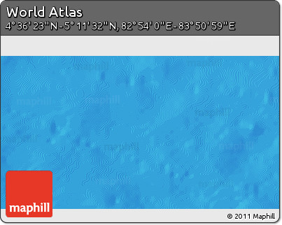 Physical 3D Map of the Area around 4° 53' 57" N, 83° 22' 30" E
