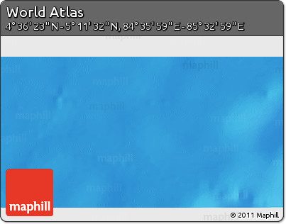 Physical 3D Map of the Area around 4° 53' 57" N, 85° 4' 29" E