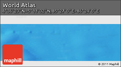 Physical Panoramic Map of the Area around 4° 53' 57" N, 85° 55' 30" E