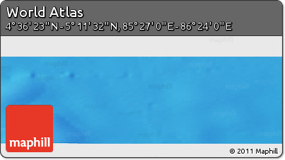 Physical Panoramic Map of the Area around 4° 53' 57" N, 85° 55' 30" E