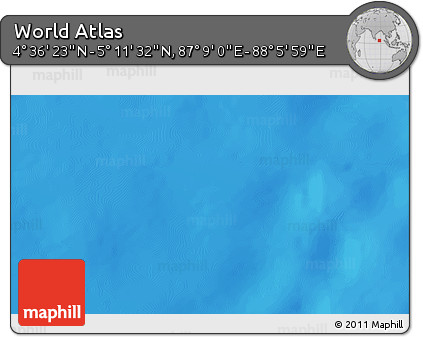 Physical 3D Map of the Area around 4° 53' 57" N, 87° 37' 30" E