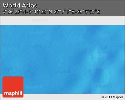 Physical 3D Map of the Area around 4° 53' 57" N, 87° 37' 30" E