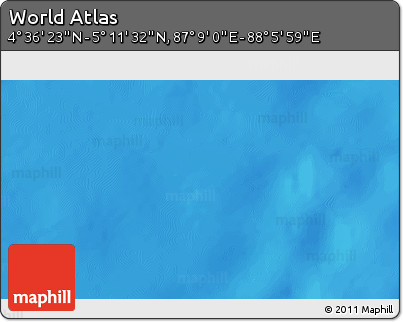 Physical 3D Map of the Area around 4° 53' 57" N, 87° 37' 30" E