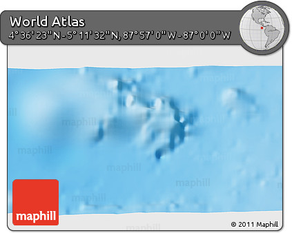Physical 3D Map of the Area around 4° 53' 57" N, 87° 28' 29" W