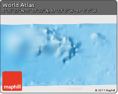 Physical 3D Map of the Area around 4° 53' 57" N, 87° 28' 29" W