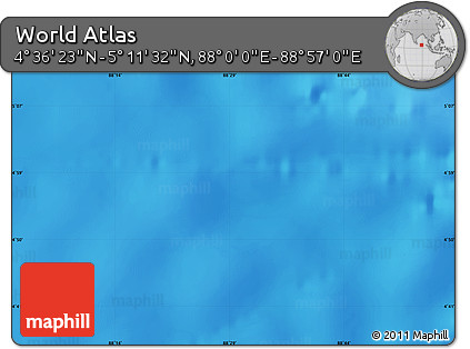 Physical Map of the Area around 4° 53' 57" N, 88° 28' 29" E
