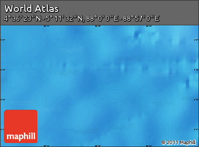 Physical Map of the Area around 4° 53' 57" N, 88° 28' 29" E