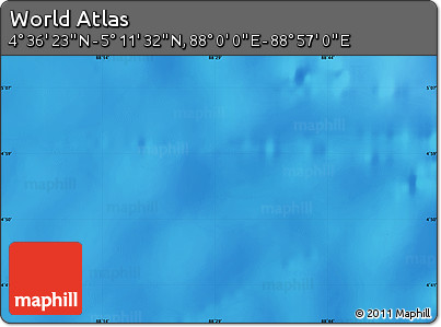 Physical Map of the Area around 4° 53' 57" N, 88° 28' 29" E