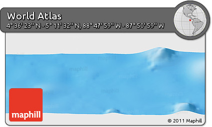 Physical Panoramic Map of the Area around 4° 53' 57" N, 88° 19' 29" W