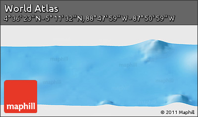 Physical Panoramic Map of the Area around 4° 53' 57" N, 88° 19' 29" W