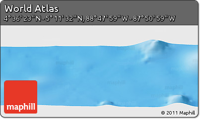 Physical Panoramic Map of the Area around 4° 53' 57" N, 88° 19' 29" W