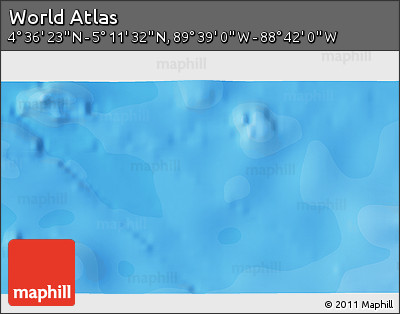 Political 3D Map of the Area around 4° 53' 57" N, 89° 10' 30" W