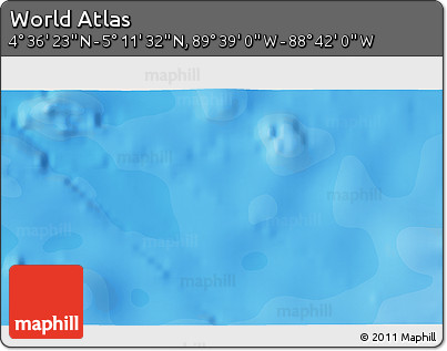 Political 3D Map of the Area around 4° 53' 57" N, 89° 10' 30" W