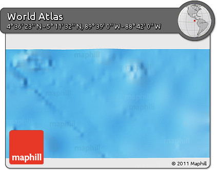 Shaded Relief 3D Map of the Area around 4° 53' 57" N, 89° 10' 30" W