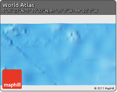 Shaded Relief 3D Map of the Area around 4° 53' 57" N, 89° 10' 30" W