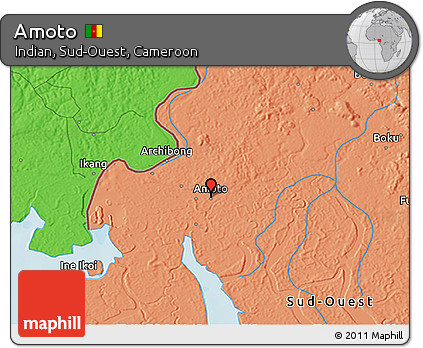 Political 3D Map of Amoto