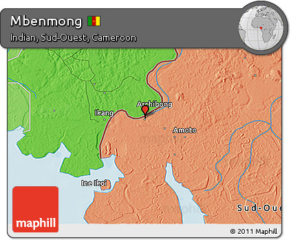 Political 3D Map of Mbenmong