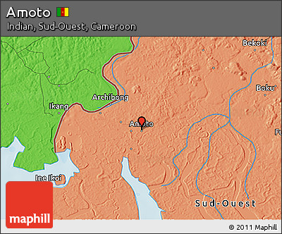 Political 3D Map of Amoto